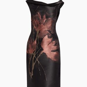 Black Sheath Cocktail Dress with Cowl Neck
